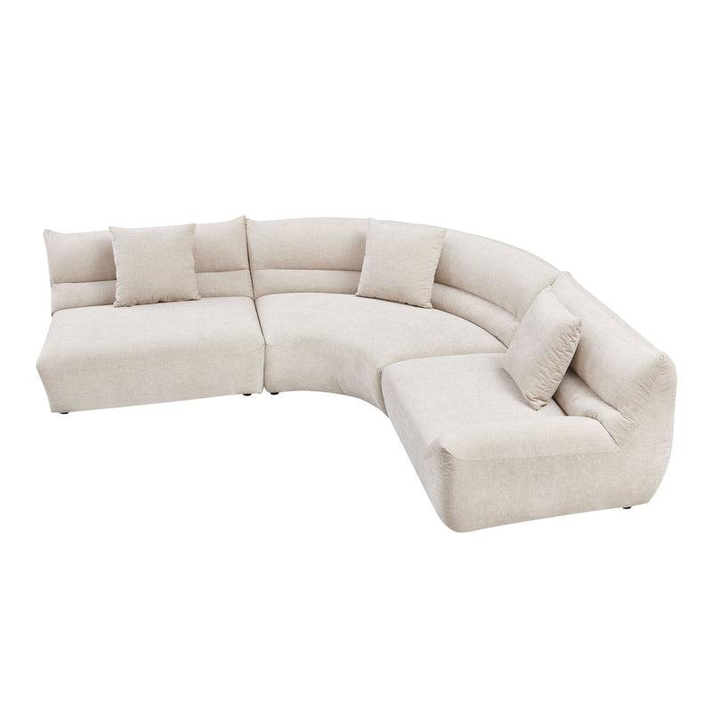 Modular Curved Sectional Sofa, 3-Piece Free-Form Configuration, photo 5 of 10