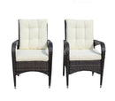 2-Piece Liberatore Dining Chairs with Beige Cushions by HouseOfZazla