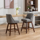 Counter Height Swivel Barstools, 26'' H Seat Height Upholstered Bar Stools (Set of 2), Fabric by HouseOfZazla