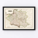 Vintage Map of Poland 1814