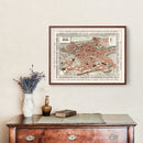 Vintage Map of Rome, Italy 1885