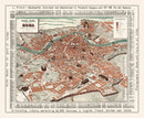 Vintage Map of Rome, Italy 1885