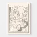 Vintage Map of Argentina 1876
