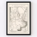 Vintage Map of Argentina 1876