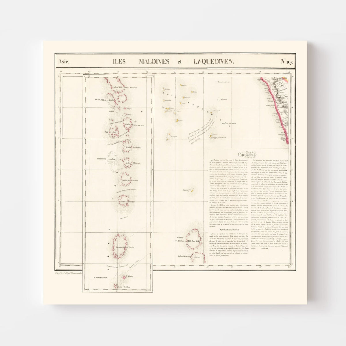 Vintage Maldive Archipelago Map 1827, photo 4 of 5
