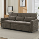 2-in-1 Sofa 82' Three-Seater with Sofa Bed and Reversible Recliner, Dark Grey Chenille
