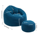 Bedding Bean Bag Sofa Chair High Pressure Foam With Footrest by Unique Piece Furniture
