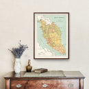 Vintage Malay Peninsula Map 1955