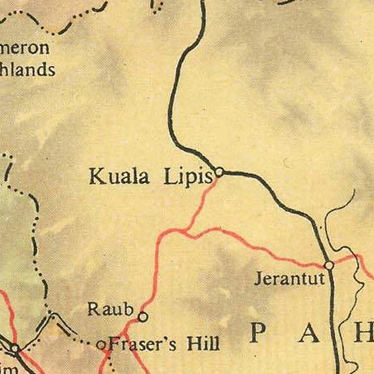 Vintage Malay Peninsula Map 1955, photo 2 of 5