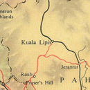 Vintage Malay Peninsula Map 1955