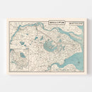 Vintage Map of Nanjing, China 1937