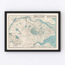 Vintage Map of Nanjing, China 1937