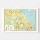 Vintage Jiangsu Province Map 1933