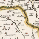 Vintage Ancient Gaul Map 1662