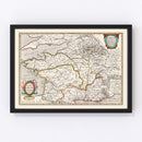 Vintage Ancient Gaul Map 1662