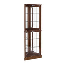 Corner Curio Dispaly Cabinet With Lights, Adjustable Tempered Glass Shelves, Mirrored Back (E26 Light Bulb Not Included) by HouseOfZazla