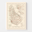 Vintage Map of Barbados 1956