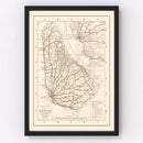 Vintage Map of Barbados 1956