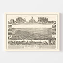 Vintage Map of Lodi, California 1870