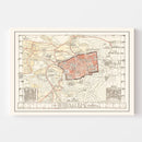 Vintage Map of Jerusalem, Israel 1935