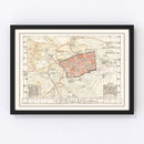 Vintage Map of Jerusalem, Israel 1935