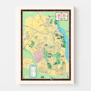 Vintage Map of Delhi, India 1960