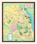 Vintage Map of Delhi, India 1960