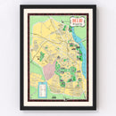 Vintage Map of Delhi, India 1960