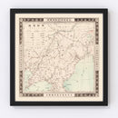 Vintage Manchuria, Russo Japanese War Map 1905