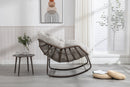 Outdoor Rattan Rocking Chair with Padded Cushion by HouseOfZazla