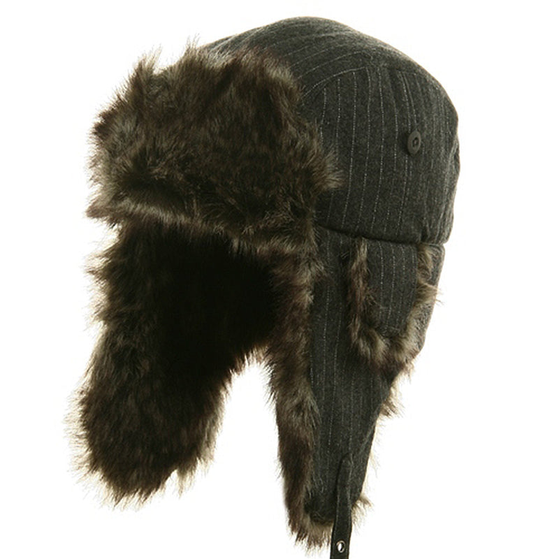 Big Size Wool Pinstripe Trooper Hat