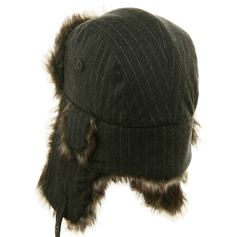 Big Size Wool Pinstripe Trooper Hat