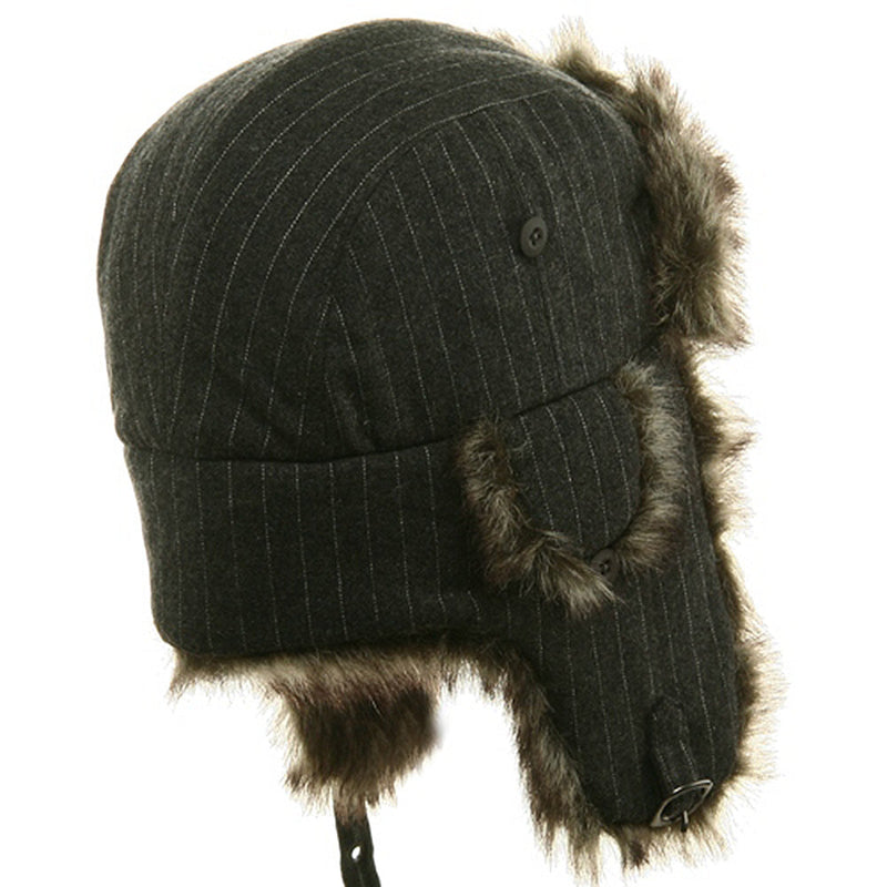 Big Size Wool Pinstripe Trooper Hat