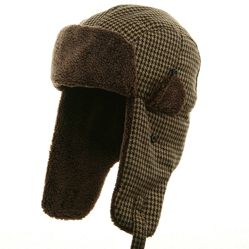 Big Size Tweed Sherpa Lining Trooper Hat