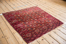 3.5x4 Antique Turkmen Square Rug