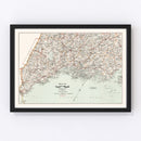 Vintage Map of Coast of Maine 1893