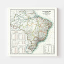 Vintage Map of Brazil 1911