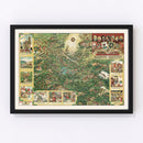 Vintage Map of Mexico City, Mexico 1935