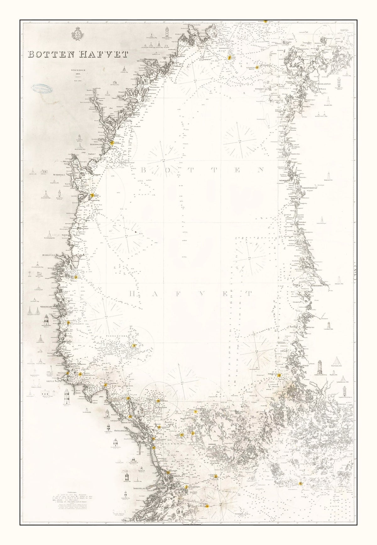 Vintage Bothnian Sea Map 1868, photo 5 of 5