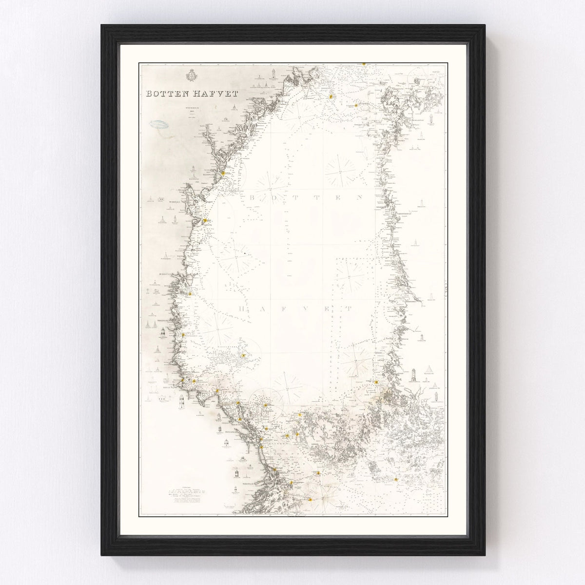 Vintage Bothnian Sea Map 1868