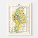 Vintage Map of Bangkok, Thailand 1928