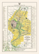 Vintage Map of Bangkok, Thailand 1928