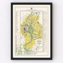 Vintage Map of Bangkok, Thailand 1928