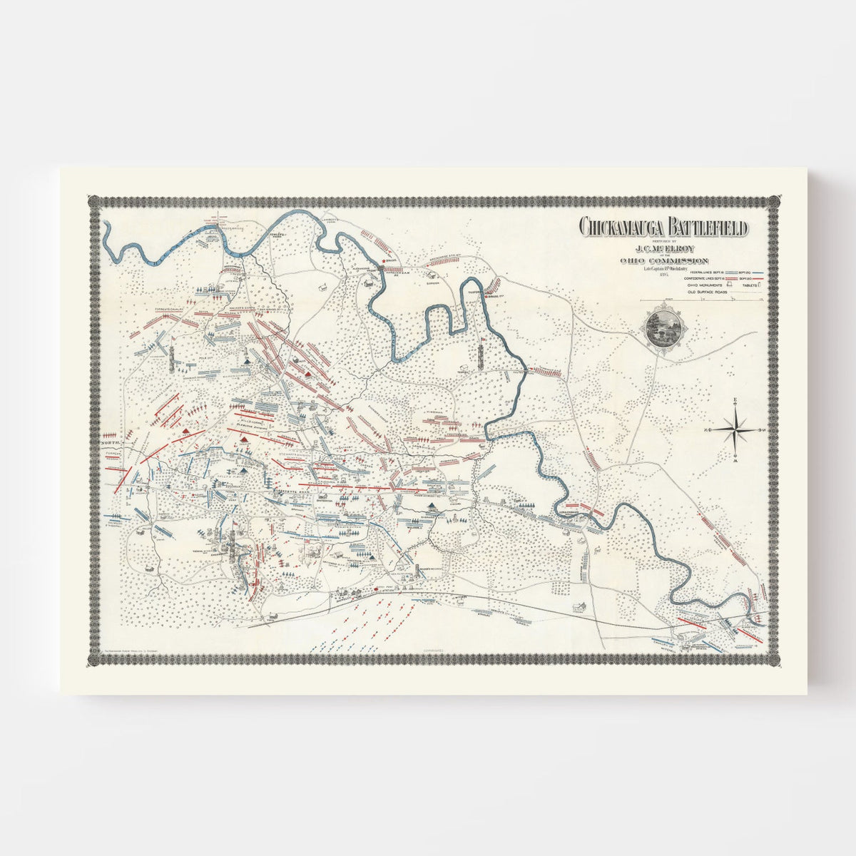 Vintage Chickamauga Battlefield Map 1895, photo 4 of 5