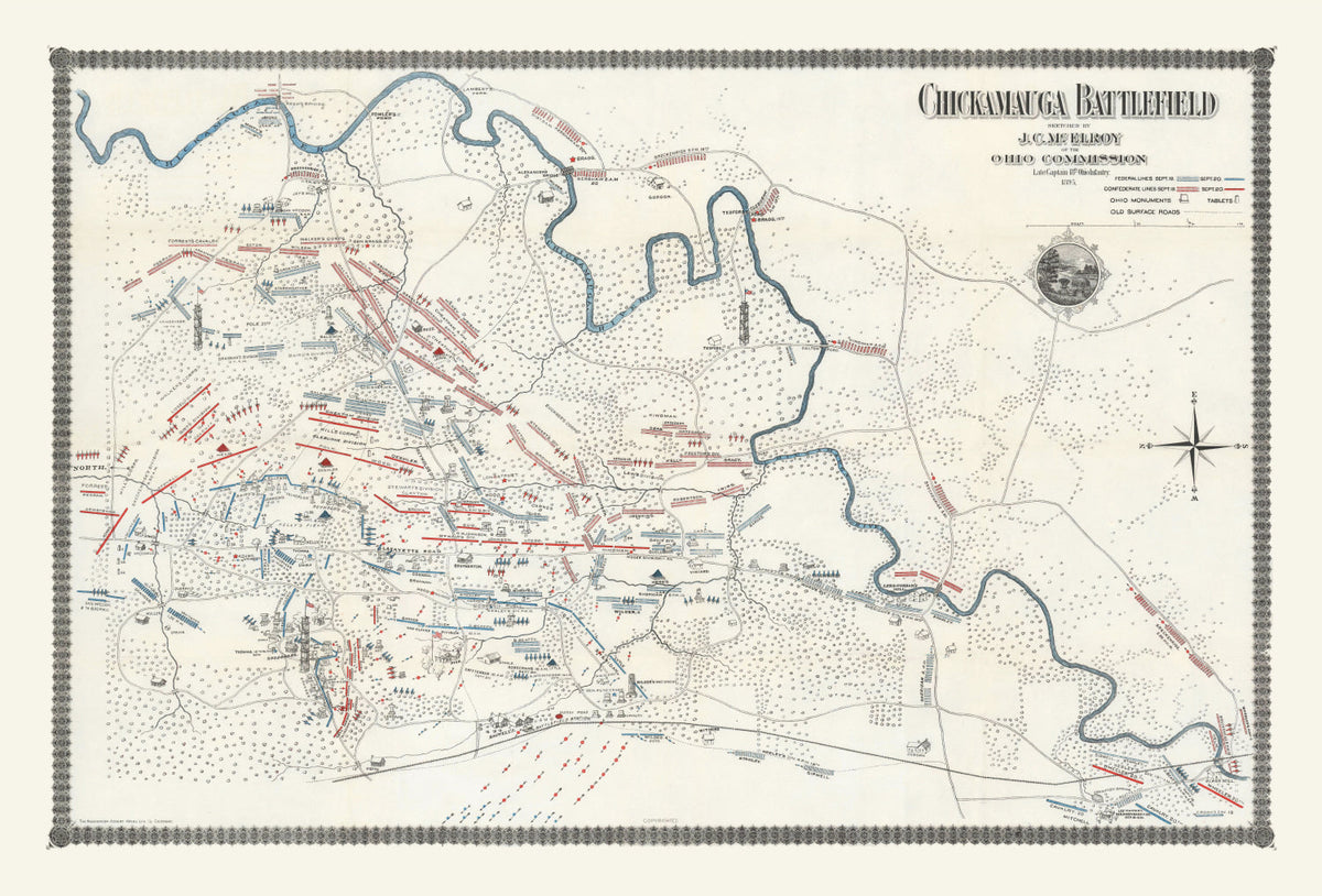 Vintage Chickamauga Battlefield Map 1895, photo 5 of 5