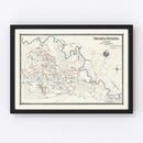 Vintage Chickamauga Battlefield Map 1895