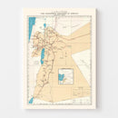 Vintage Hashemite Kingdom of Jordan Map 1955
