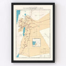 Vintage Hashemite Kingdom of Jordan Map 1955