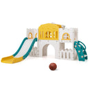All-in-1 Toddler Slide Playset Playground with Tunnel and Ladder and Basketball by LJGDeals