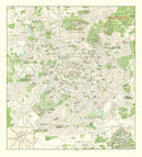 Vintage Map of Moscow, Russia 1968